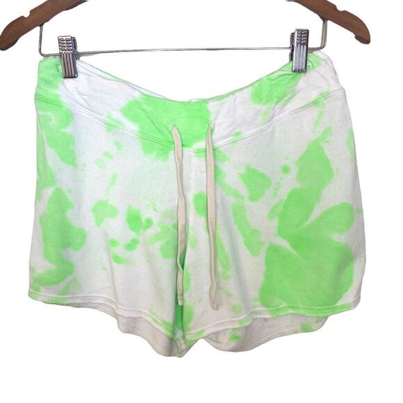 SUNDRY Green Tie Dye Drawstring Terry Sweat Shorts, Size 1 (Small) New - Picture 2 of 8